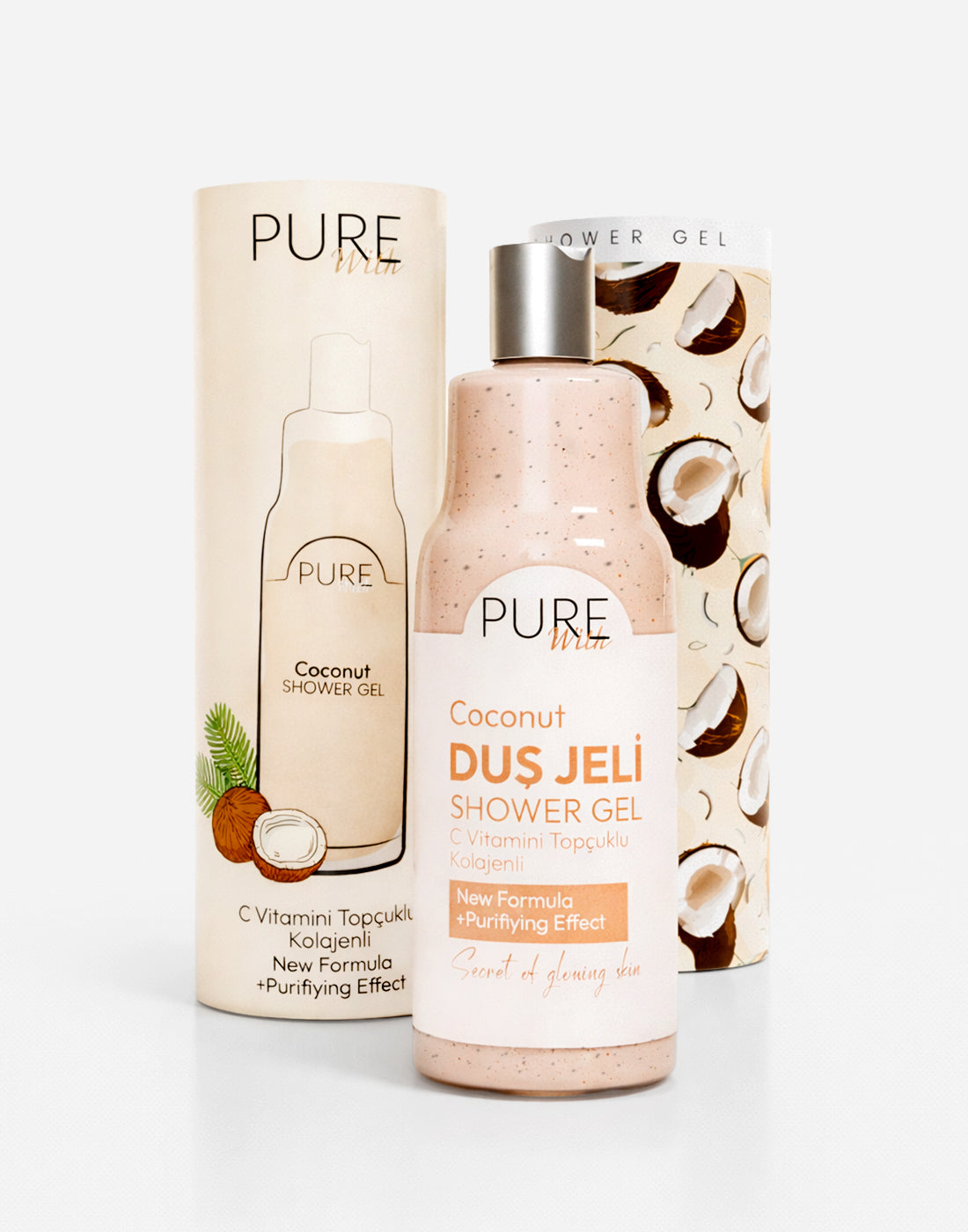 Coconut Pure With, flacon și ambalaj original